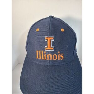 University Of Illinois Embroidered Puma Baseball Cap Hat Navy Blue/Orange